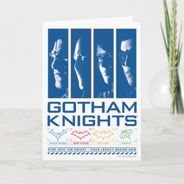 Tarjeta Los Caballeros Gotham Enfrentan Paneles (Anverso)