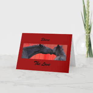 Tarjeta Los caballos comparten la carta de amor