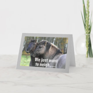 Tarjeta LOS CABALLOS DE Guay ESTÁN CERCA DEL "CUMPLEAÑOS F