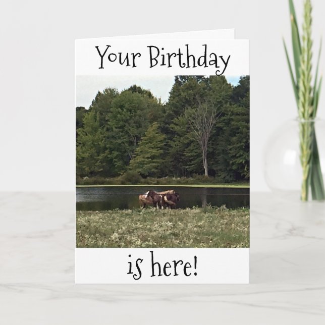 TARJETA LOS CABALLOS EN PASTA SON GRANDES PARA TU CUMPLEAÑ (Anverso)