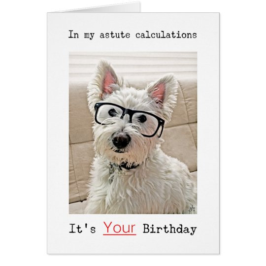 Tarjeta Los cálculos de Westie, es su cumpleaños