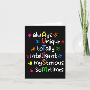 Tarjeta Los Camisetas del autismo siempre son únicos y tot