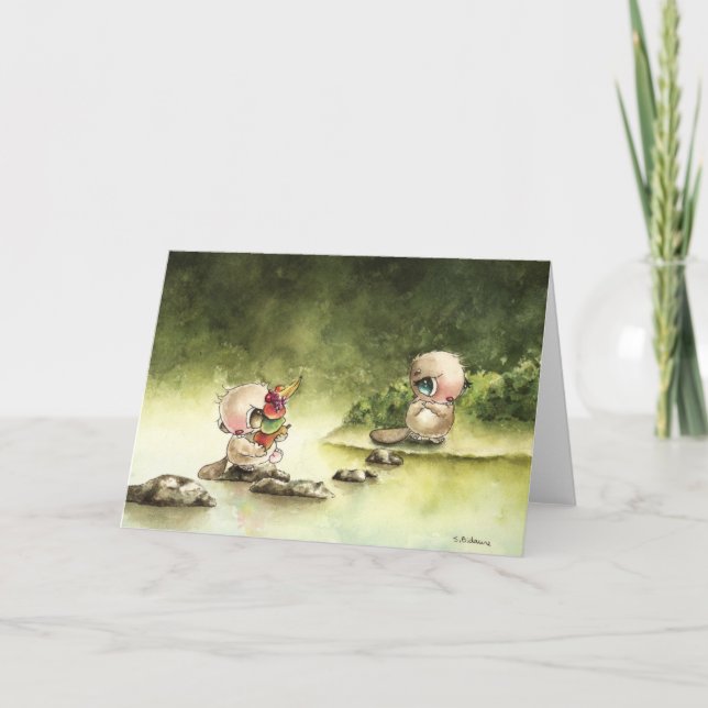 Tarjeta Los castores con fruta (Anverso)