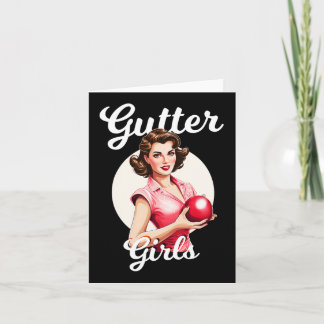 Tarjeta Los Chicas de Gutter son un divertido boliche retr