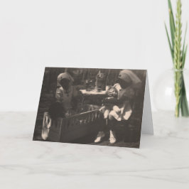 Tarjeta Los chicas en traje de la enfermera de la Cruz