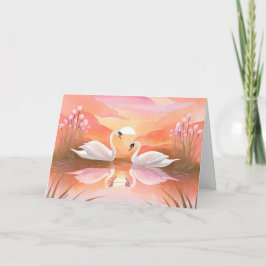 Tarjeta Los cisnes al atardecer anoche fueron mágicos