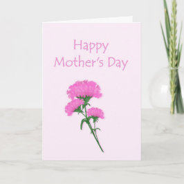 Tarjeta Los claveles rosados de la madre feliz