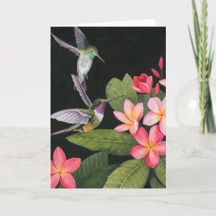 Tarjeta Los colibríes en la Plumeria