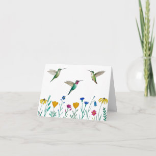 Tarjeta Los colibríes y las flores silvestres de Anna