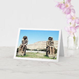 Tarjeta Los Colosos de Memnón, Luxor, Egipto