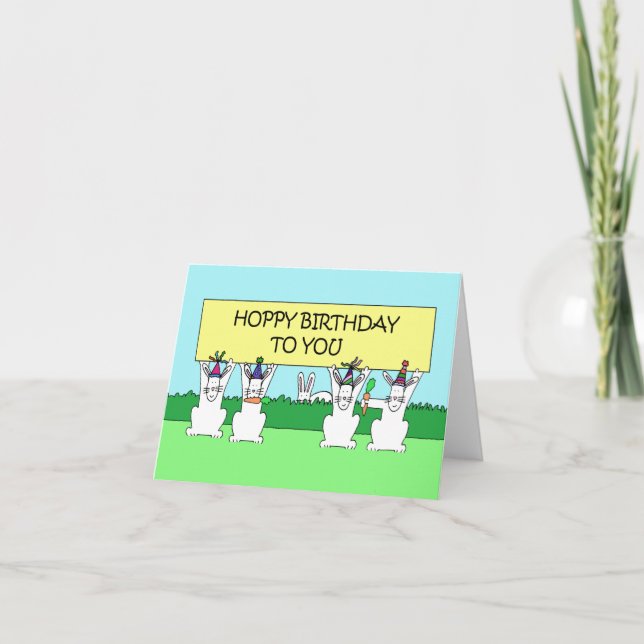 Tarjeta Los conejos son un cumpleaños agitado para ti (Anverso)
