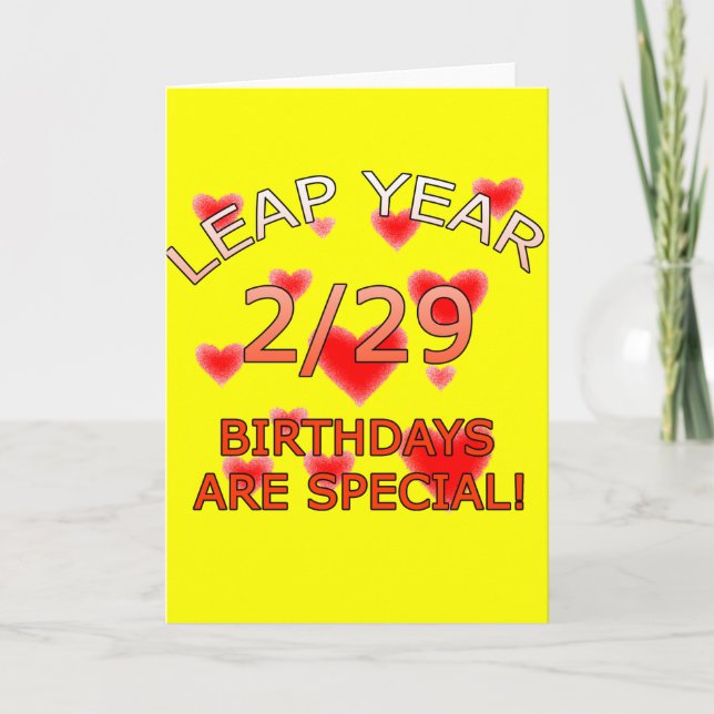 Tarjeta ¡Los Cumpleaños Del Año Salto Son Especiales! (Anverso)
