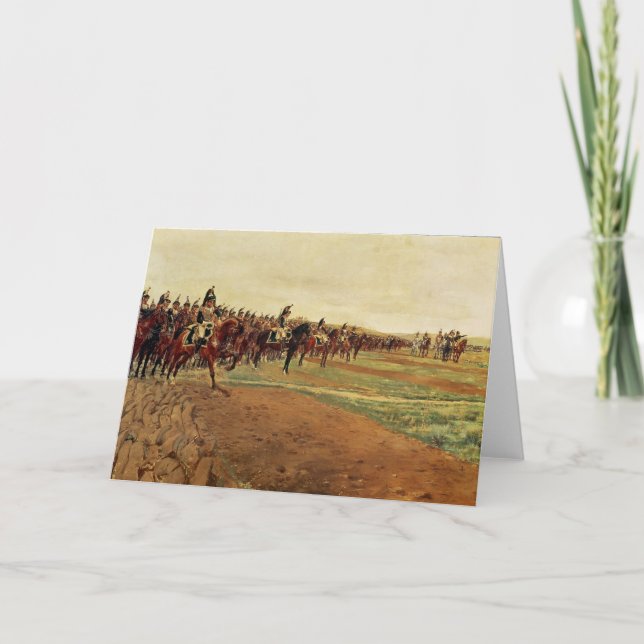 Tarjeta Los curadores antes de su cargo en la batalla (Anverso)