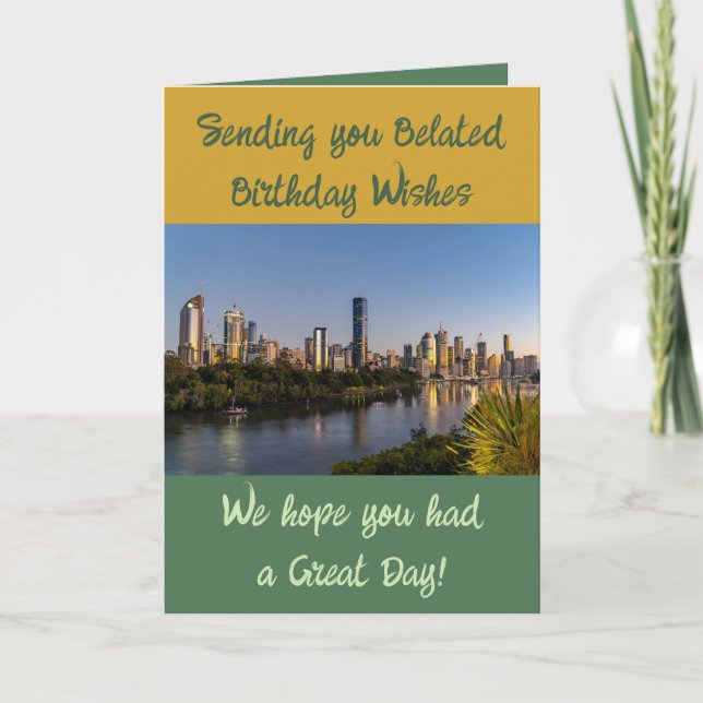 Tarjeta Los deseos de cumpleaños Belgrado agregan oro verd (Anverso)