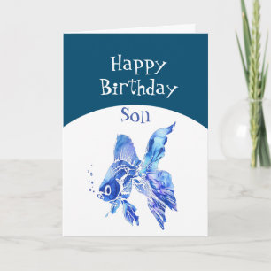 Tarjeta Los deseos de cumpleaños (peces) de los hijos se v
