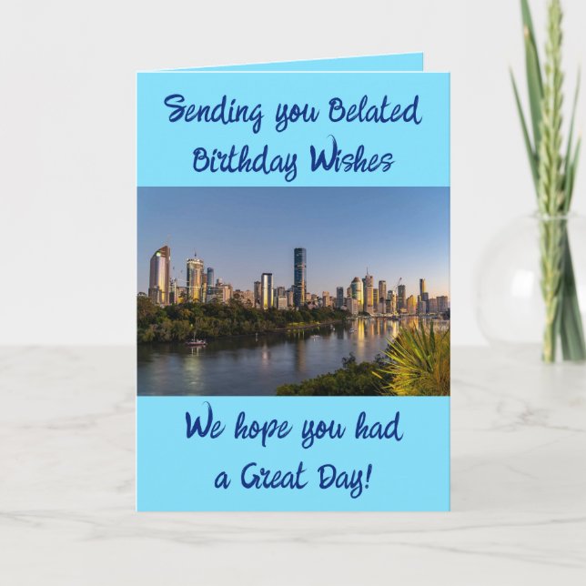 Tarjeta Los deseos de cumpleaños retrasados agregan foto a (Anverso)