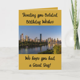 Tarjeta Los deseos de cumpleaños retrasados agregan oro de