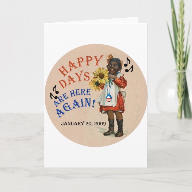 Tarjeta Los días felices americana negros de Obama están (Anverso)
