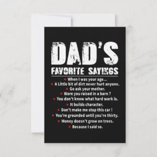 Tarjeta Los dichos favoritos de papá