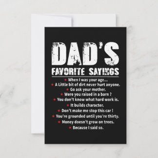 Tarjeta Los dichos favoritos de papá