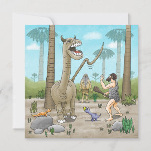 Tarjeta Los dinosaurios conocen a la Edad de Piedra