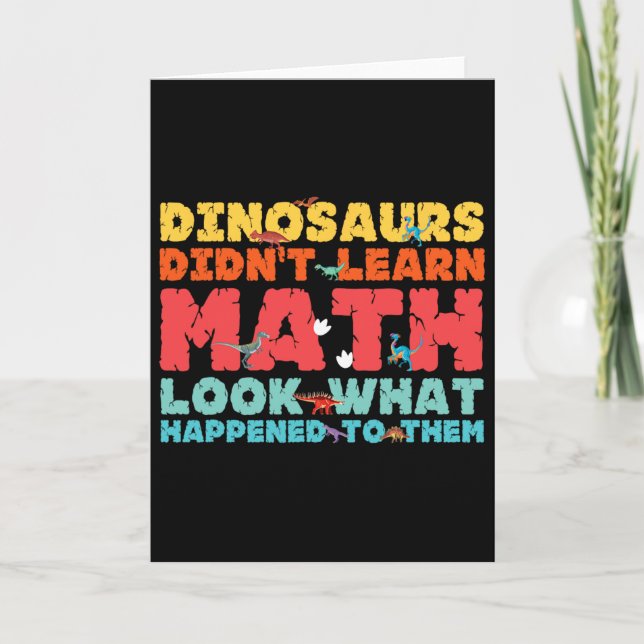 Tarjeta Los dinosaurios no aprendieron matemáticas Matemát (Anverso)