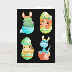 Tarjeta Los dinosaurios salen de los huevos de Pascua