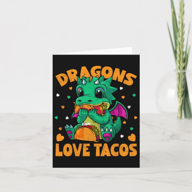 Tarjeta Los dragones aman a los tacos graciosos amantes de (Anverso)