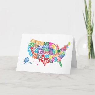 Tarjeta Los Estados Unidos en nombres