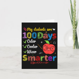 Tarjeta Los Estudiantes Son 100 Días Más Inteligentes Cute
