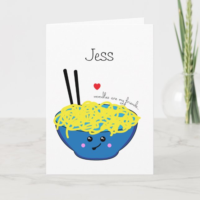 Tarjeta Los fideos de Ramen son la cita de comida divertid (Anverso)
