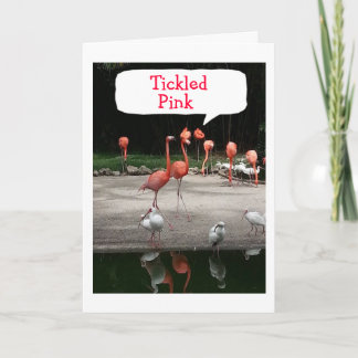 TARJETA LOS FLAMINGOS COMPLIMENTOS DE CUMPLEAÑOS SON "RODA