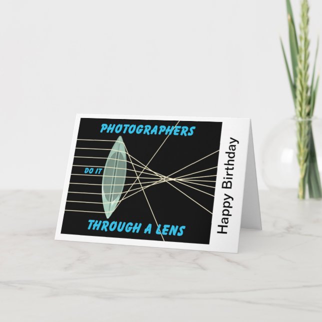 Tarjeta los fotógrafos lo hacen a través de una lente (Anverso)