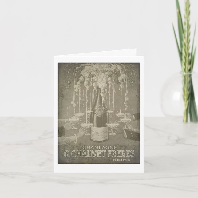 Tarjeta Los franceses Champán del vintage celebran la (Anverso)
