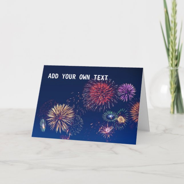 Tarjeta Los fuegos artificiales AÑADEN SU PROPIO TEXTO (Anverso)