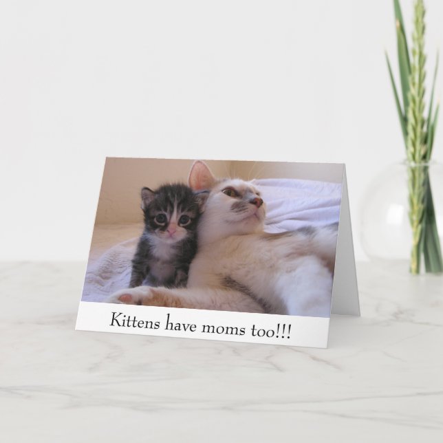 Tarjeta ¡Los gatitos tienen mamáes también!!! (Anverso)