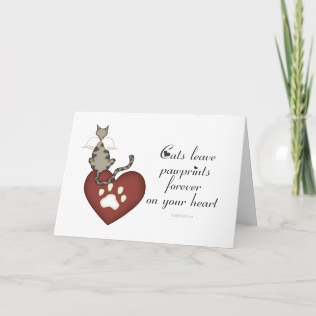 Tarjeta Los Gatos Dejan Las Huellas En El Corazón (Anverso)