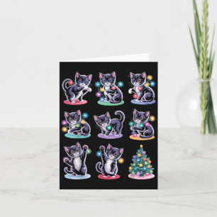Tarjeta Los Gatos Festosos Encienden A Los Navidades Para 