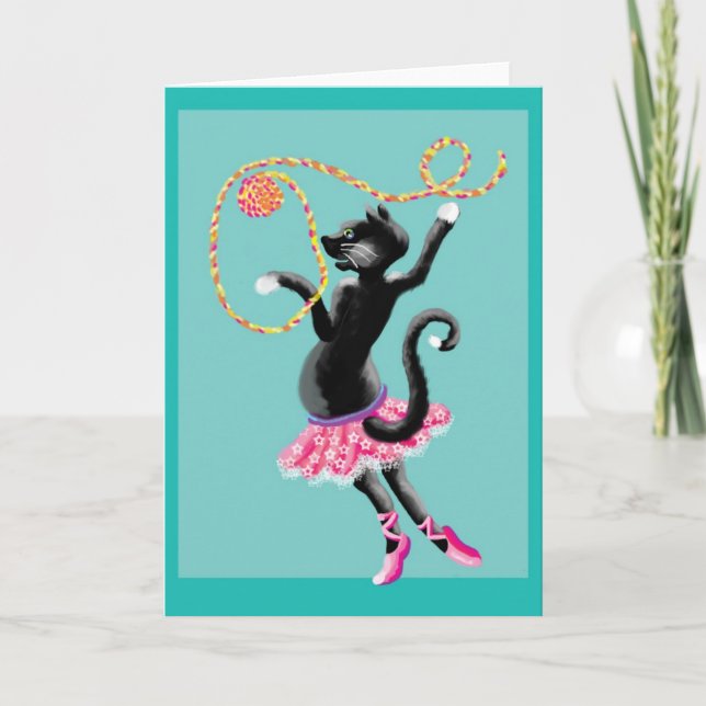 Tarjeta los gatos pueden bailar (Anverso)