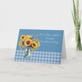 Tarjeta Los girasoles del día de la abuela en Mason Jar