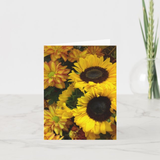 Tarjeta Los girasoles en blanco dentro (Anverso)