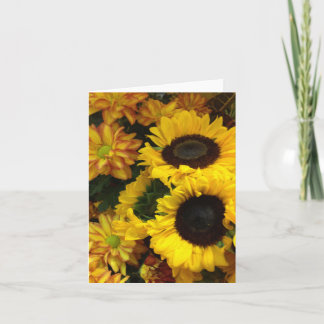 Tarjeta Los girasoles en blanco dentro
