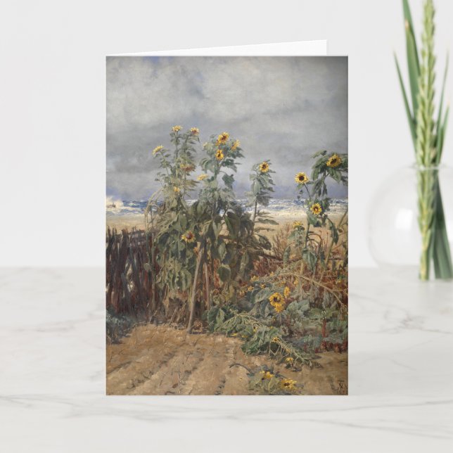 Tarjeta Los girasoles en la playa | Thorvald Niss (Anverso)