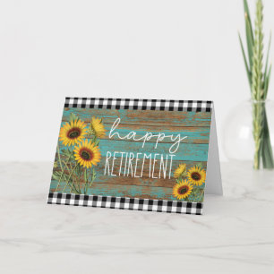 Tarjeta Los girasoles rusos felices jubilaciones