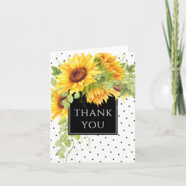 Tarjeta Los girasoles y los puntos elegantes rústicos le