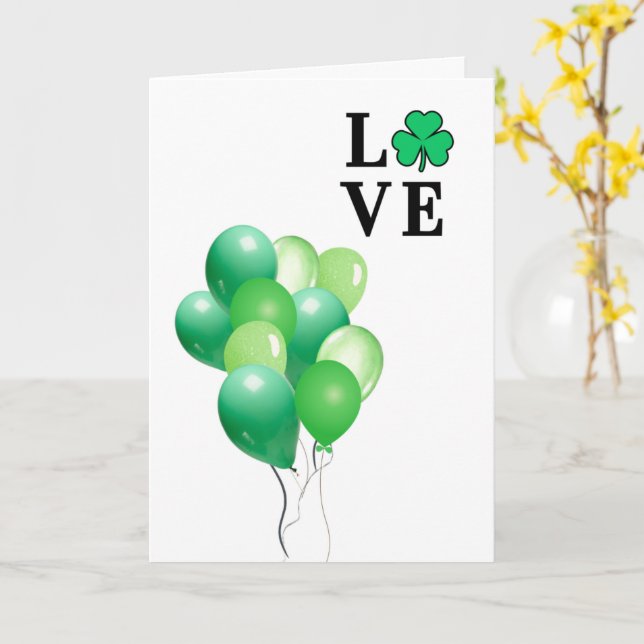 Tarjeta Los globos verdes aman a Irlanda todo propósito en (flor amarilla)