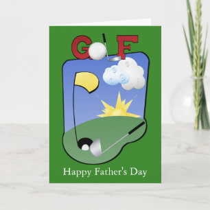 Tarjeta Los golfistas disfrutan el día de los padres o per