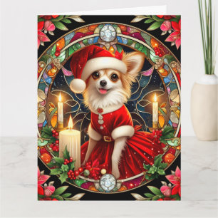 Tarjeta Los grandes Navidades cargan a Chihuahua con vesti