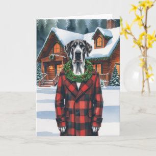 Tarjeta Los grandes Navidades del perro danés saludan