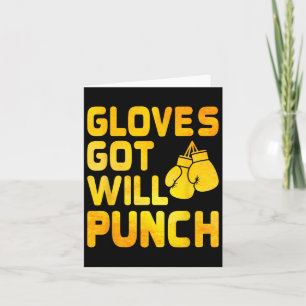 Tarjeta Los Guantes Golpean A La Fuerza Deportiva De Boxer